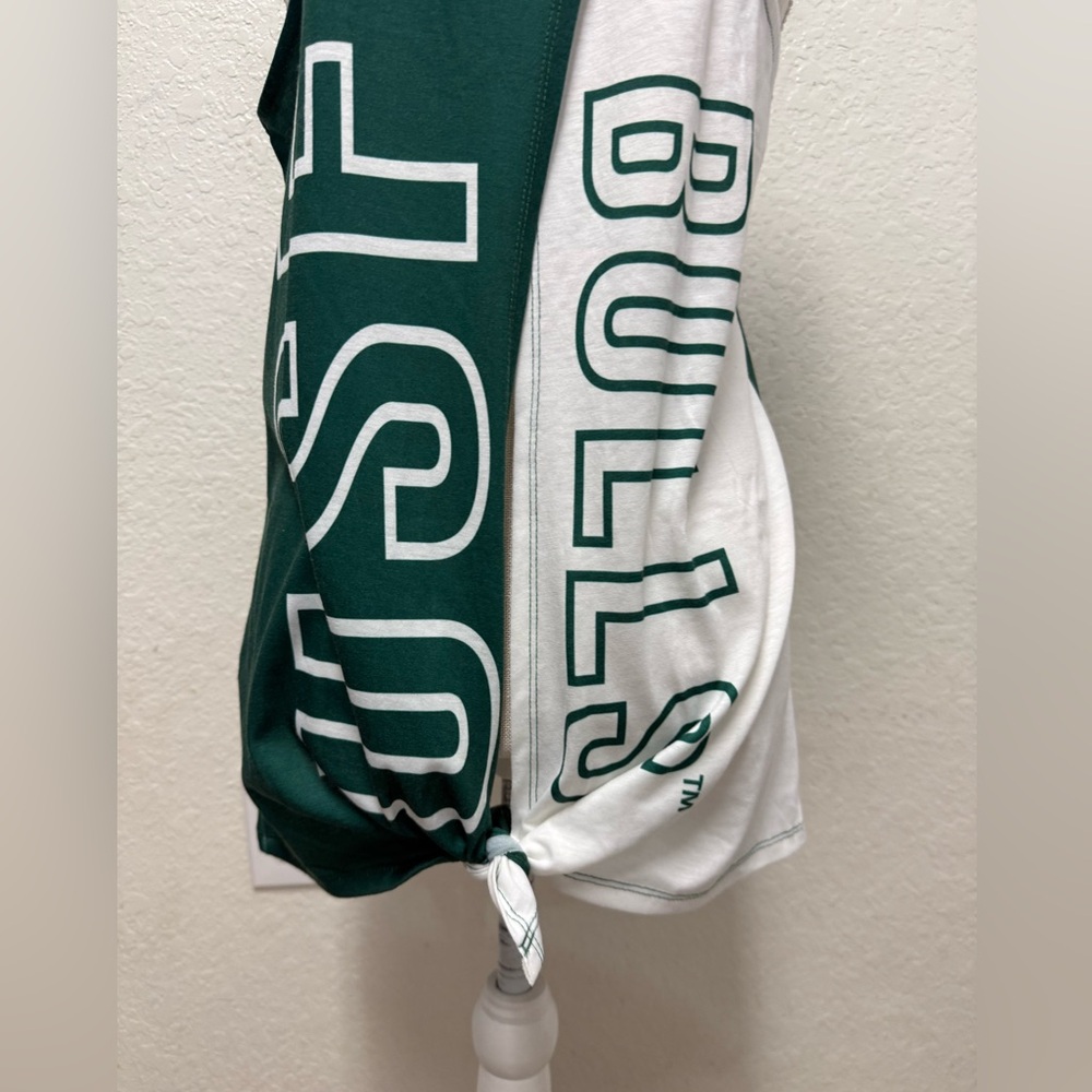 NWT USF Bulls Green & White Tank Top with Bull Logo Size Medium - Picture 9 of 16